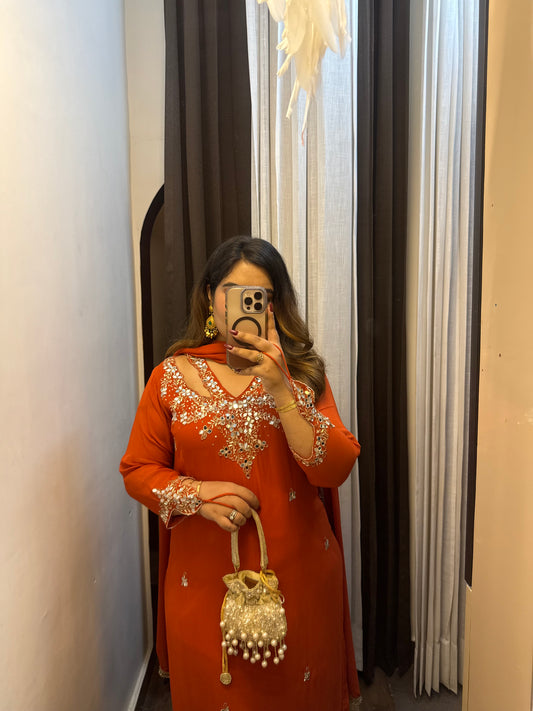 Naira Designer Suit with Mirror work ✨