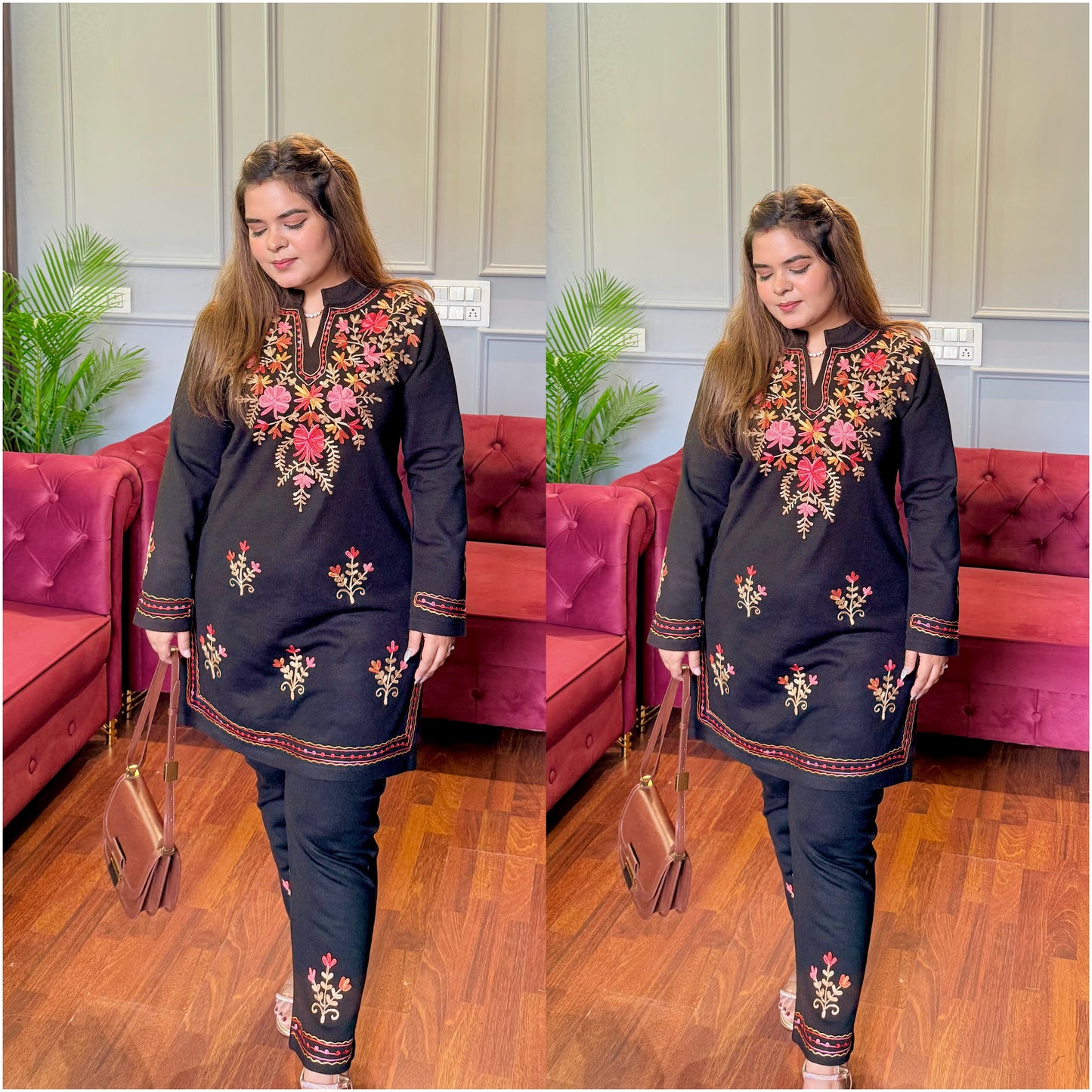 Woollen Embroidered Co-ord Set