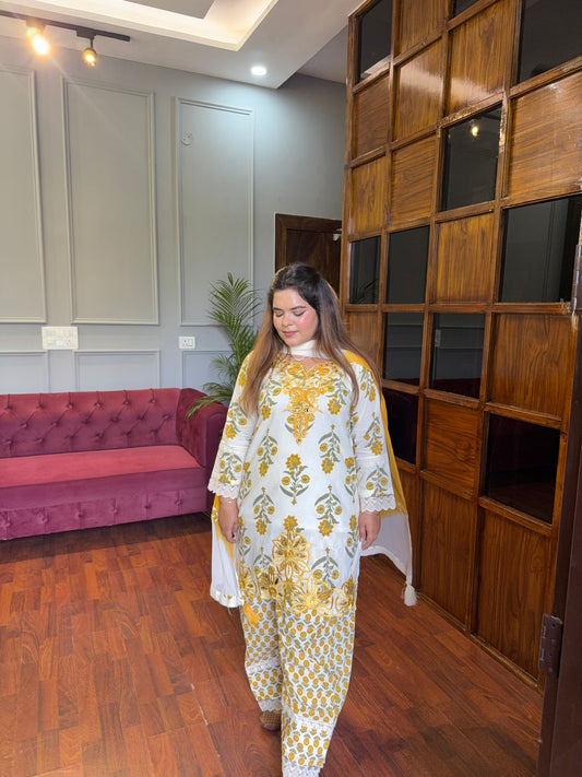Handblock Printed Pure Cotton Farshi Salwar Suit ✨🌸