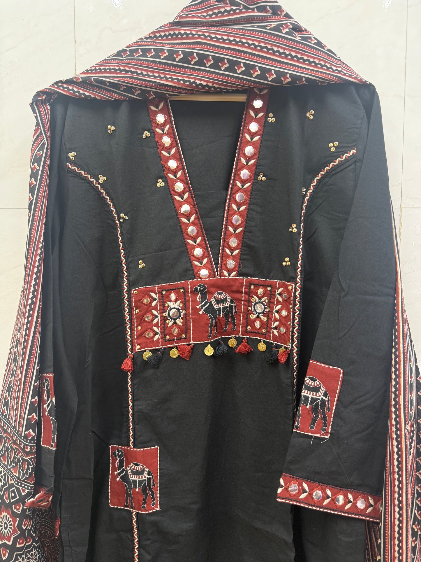 Pure Cotton Tribal Three Piece Suit with Handwork