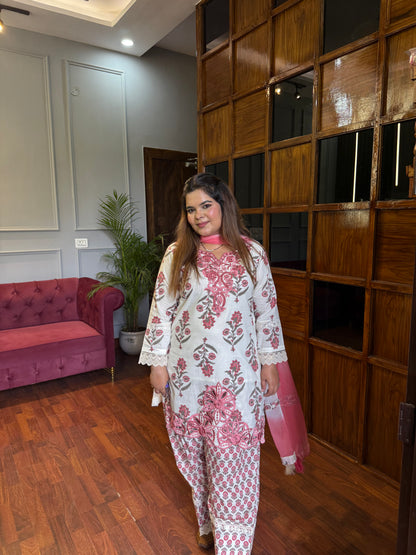Handblock Printed Pure Cotton Farshi Salwar Suit ✨🌸