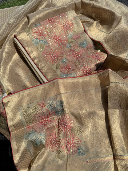 Premium Banarasi Suit with handwork detailing & banarasi duppata with pure crepe lowers 🤍