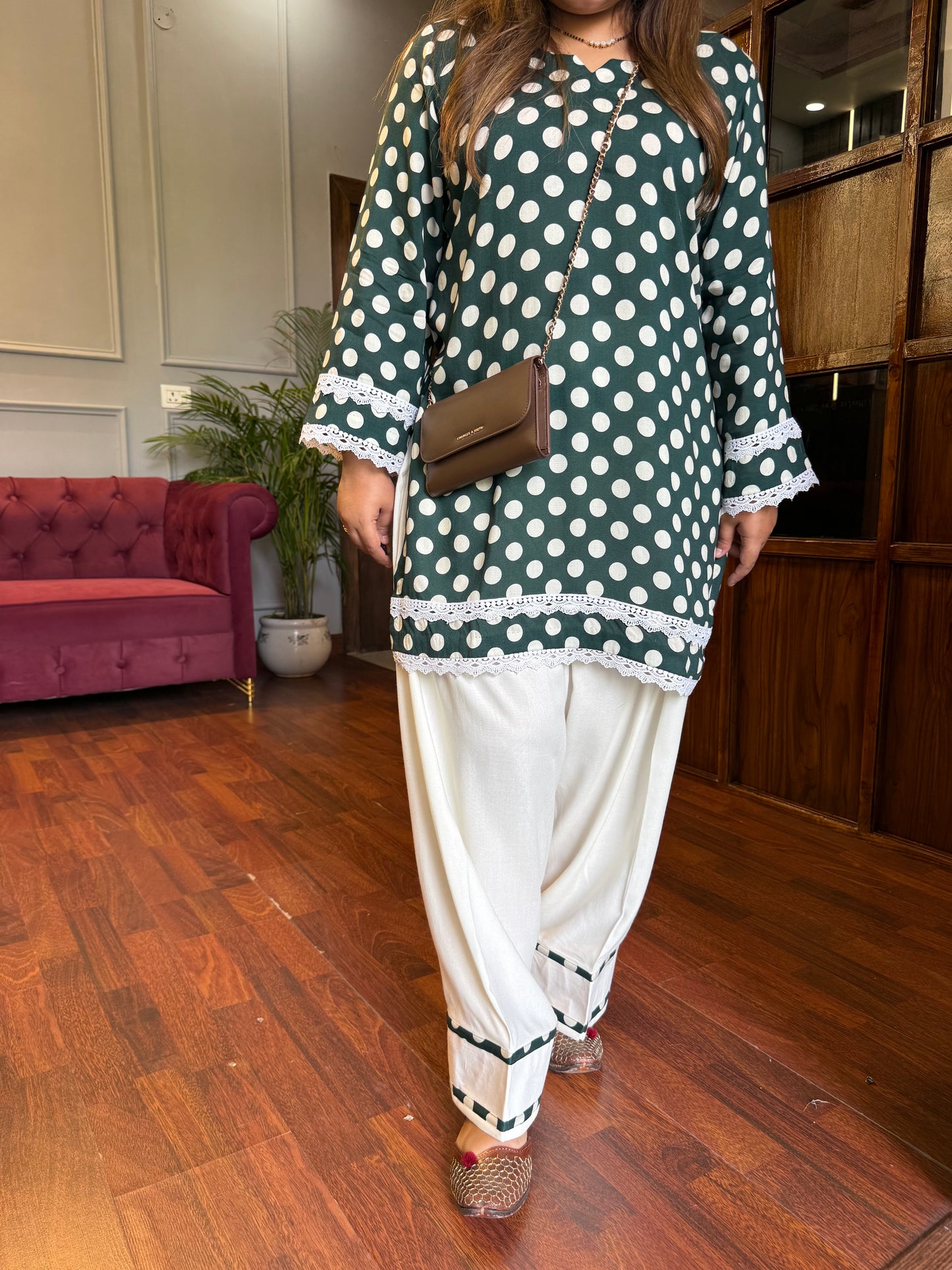 Polka Dots Farshi Salwar - Custom Edit 🌻