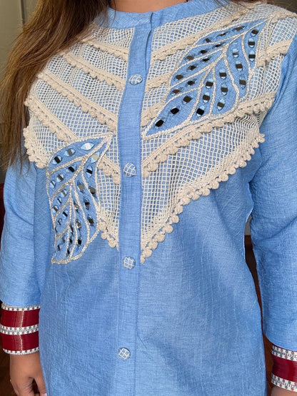 Riva Handwork Co-Ord Set in Imported Fabric