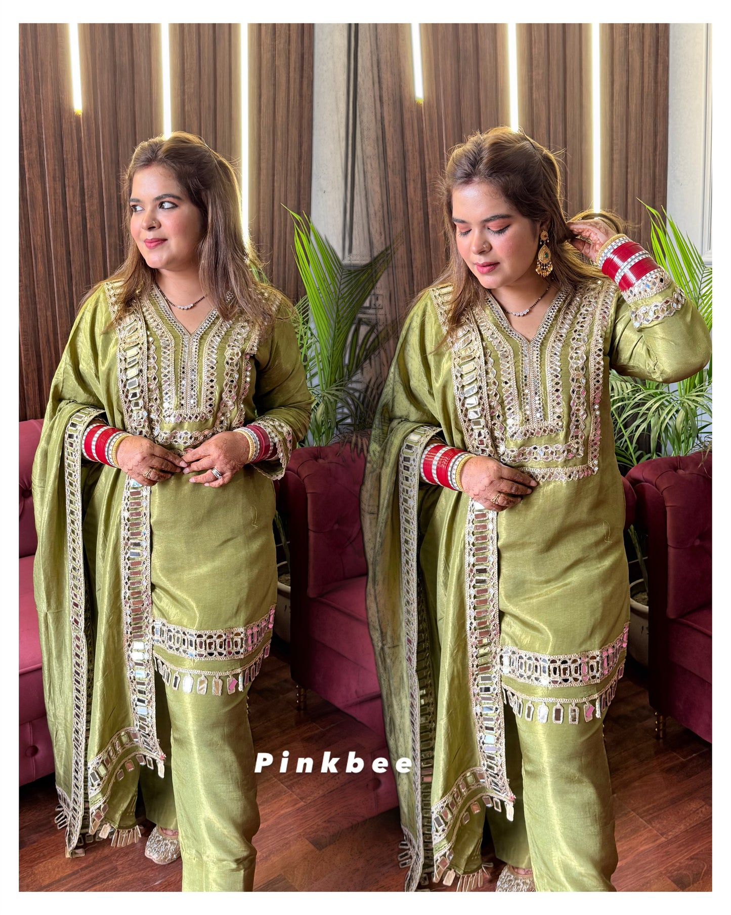 Mirror Mist Green Farshi Suit