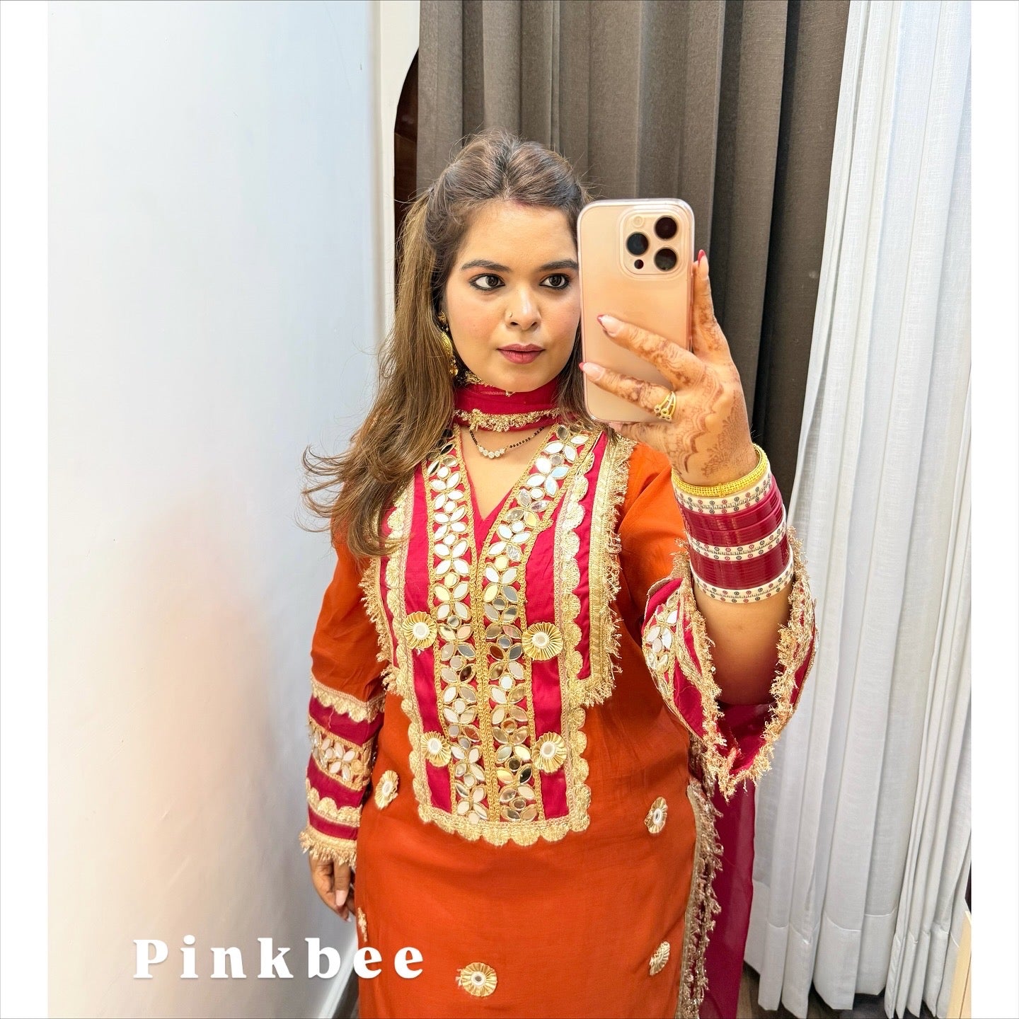 Rust & Rani Gota Mirror Suit