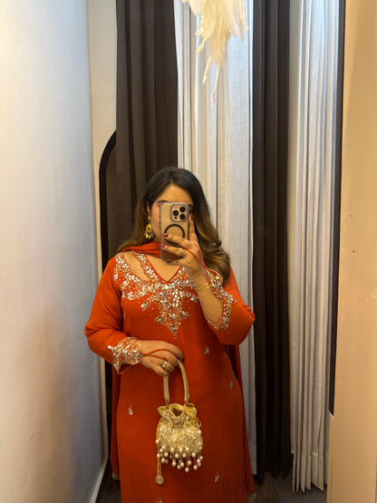 Naira Designer Suit with Mirror work ✨