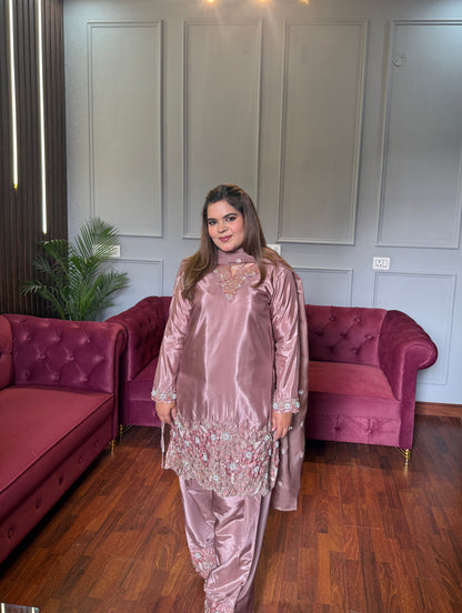 Farshi Salwar Suit Embellished with Cutdana & Sequins