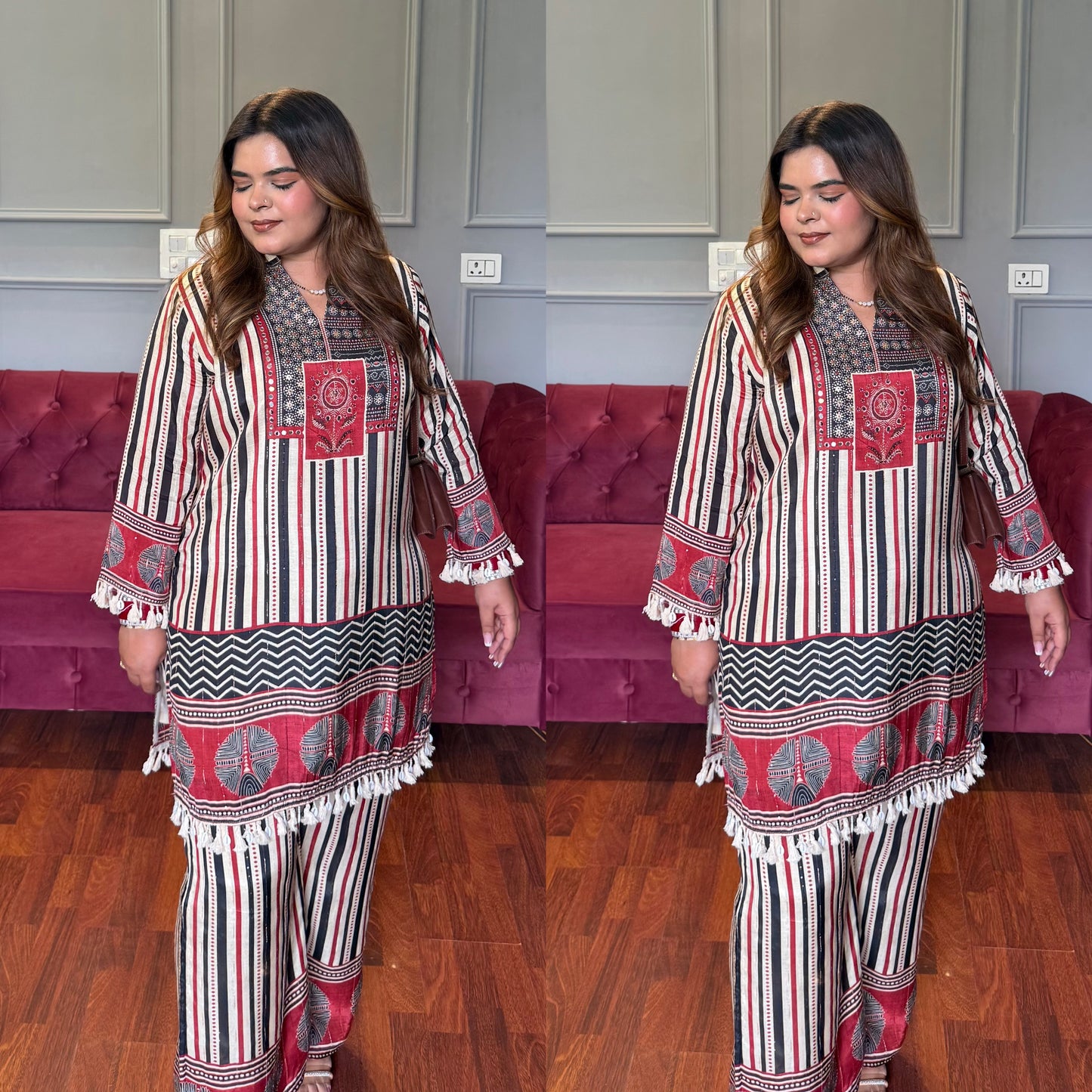 Boho Strips Muslin Co-ord Set