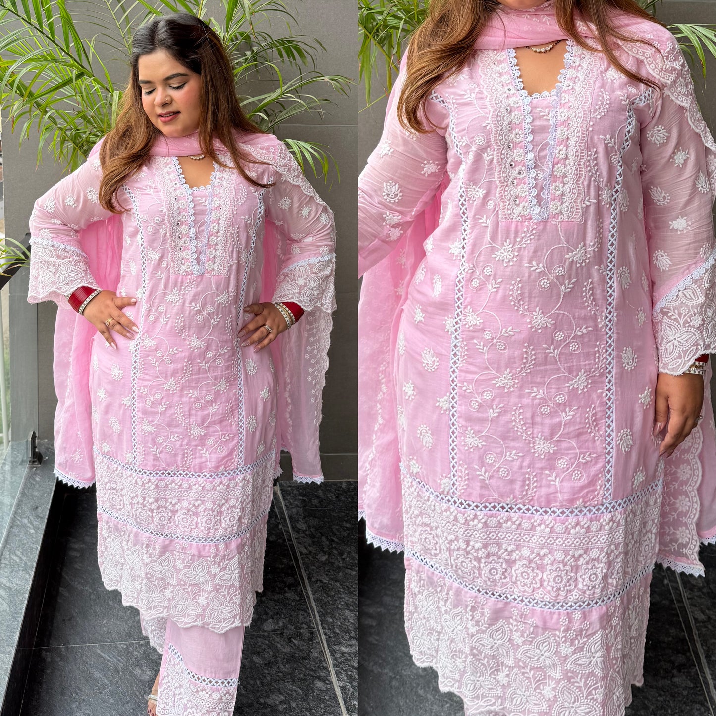 Mul Cotton Chikankari Straight Suit With Mul Cotton Duppata 🌸🤍
