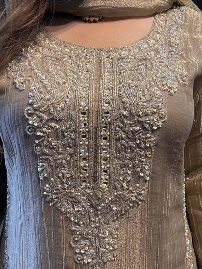 Premium Handwork Suit in Golden Beige ✨