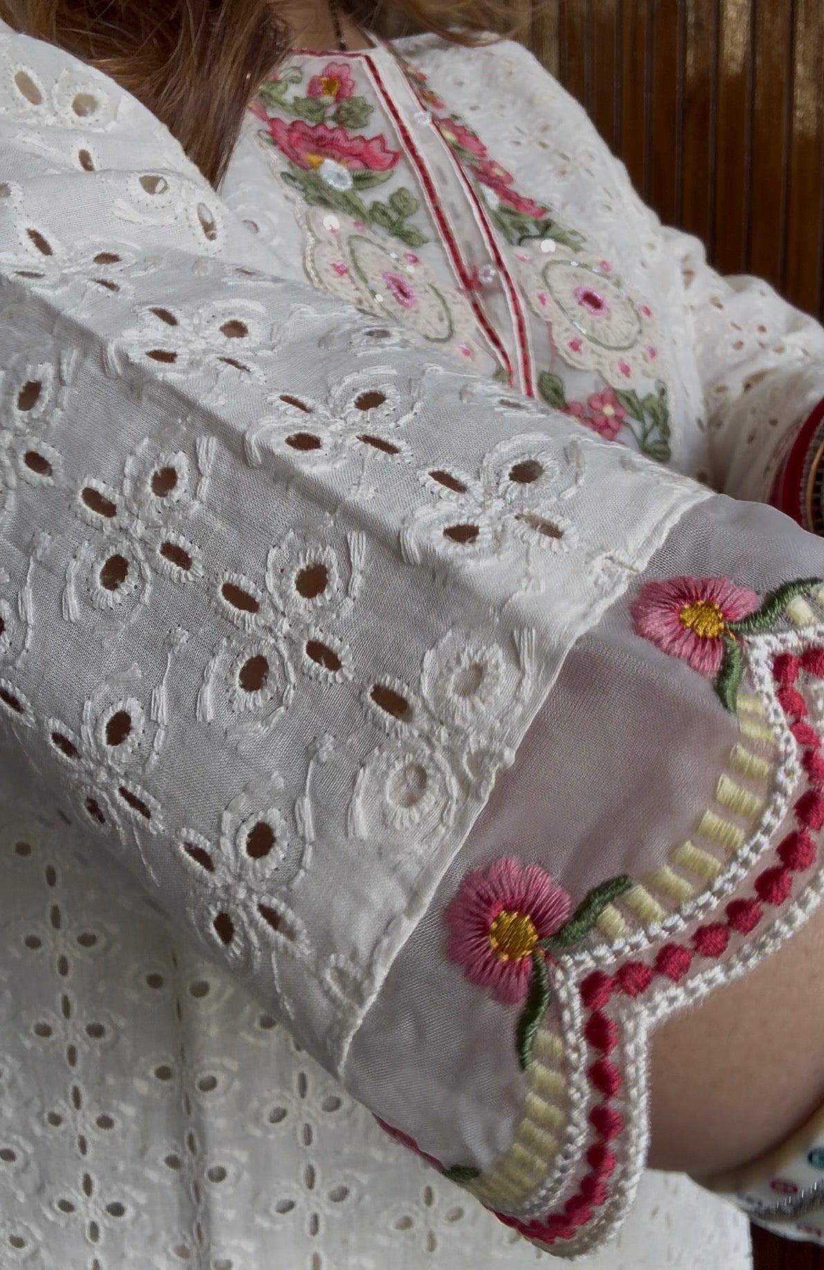 Pure Cotton Schiffli Suit with Handpainted Duppatta💌