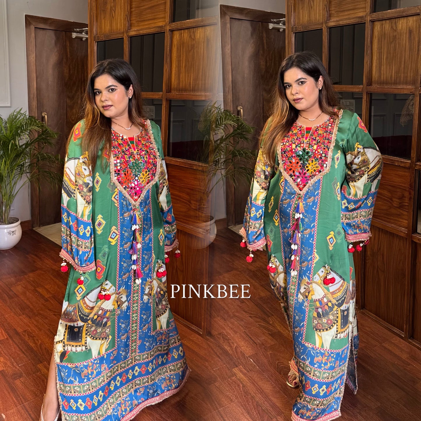 Designer Pure Crepe Long Phiran Dress ✨
