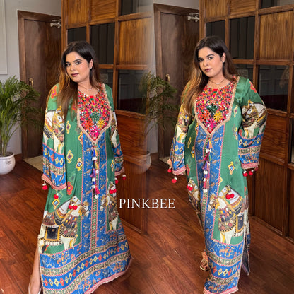 Designer Pure Crepe Long Phiran Dress ✨