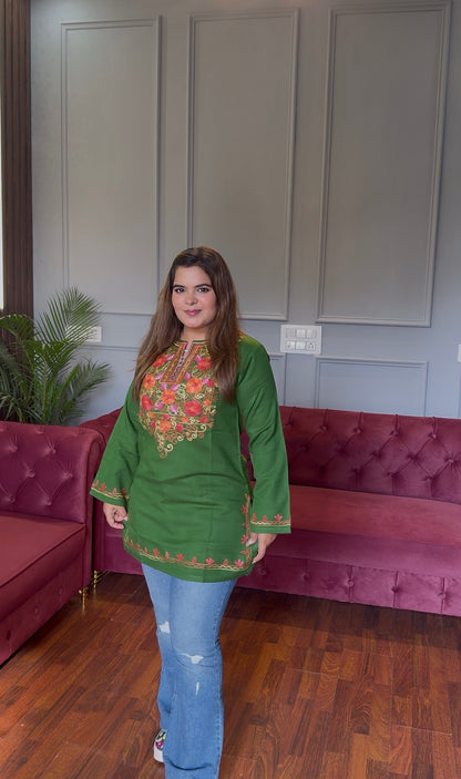 Kashmiri Aari Work Short Kurtis