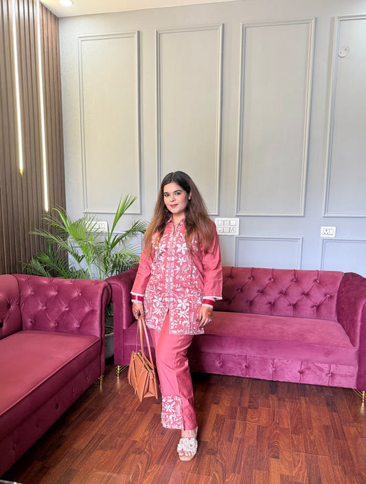Embroidered Casual Co-ord Set