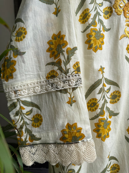 Handblock Printed Pure Cotton Farshi Salwar Suit ✨🌸