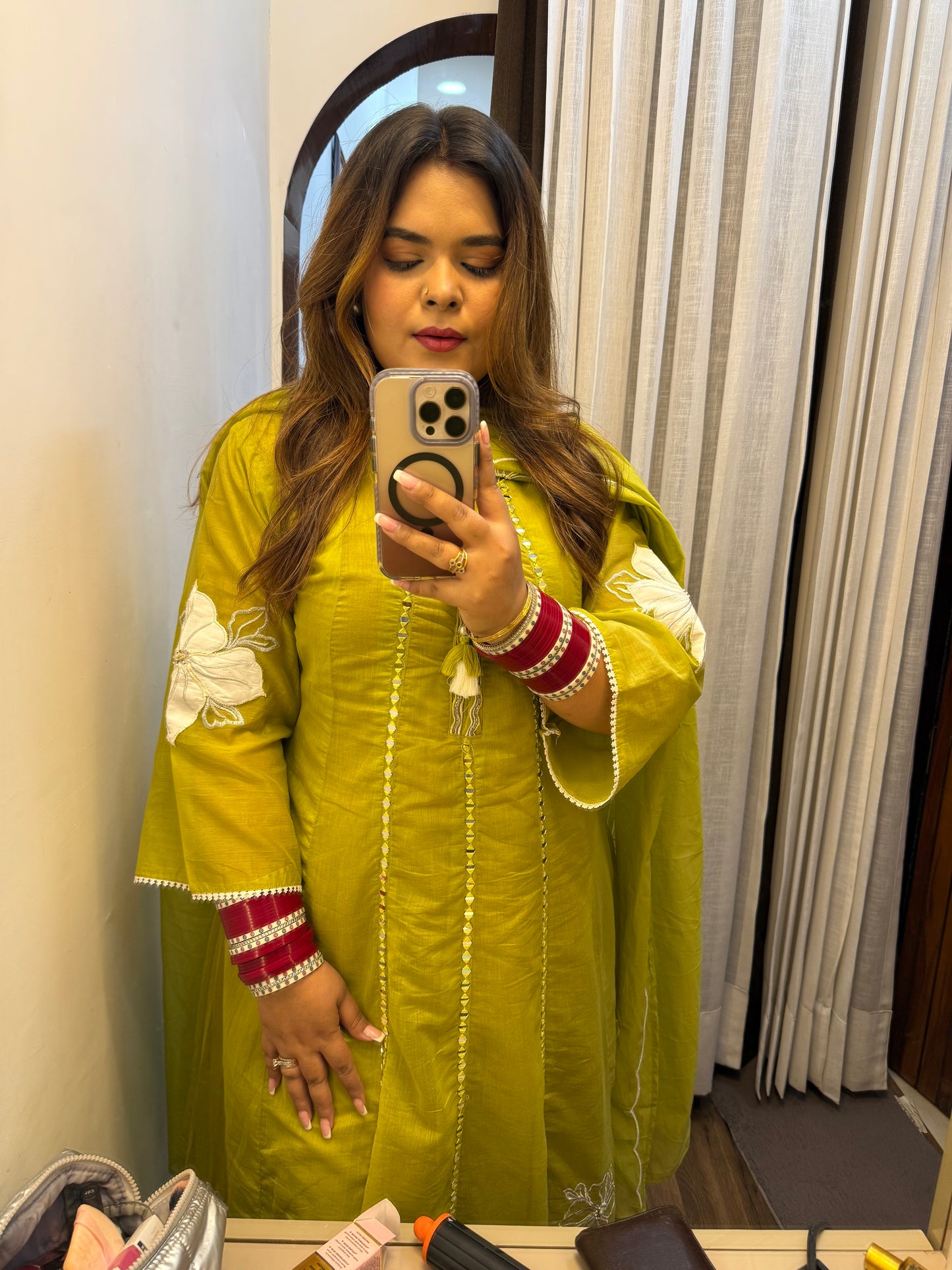 Appliqué Work Pastel Anarkali Suit ✨