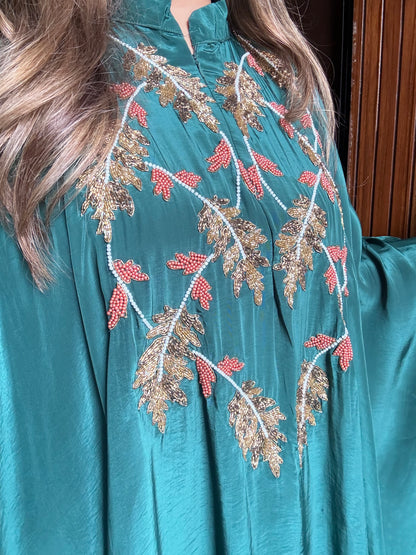 Pure Crepe Designer Kaftan Set with Handwork ✨