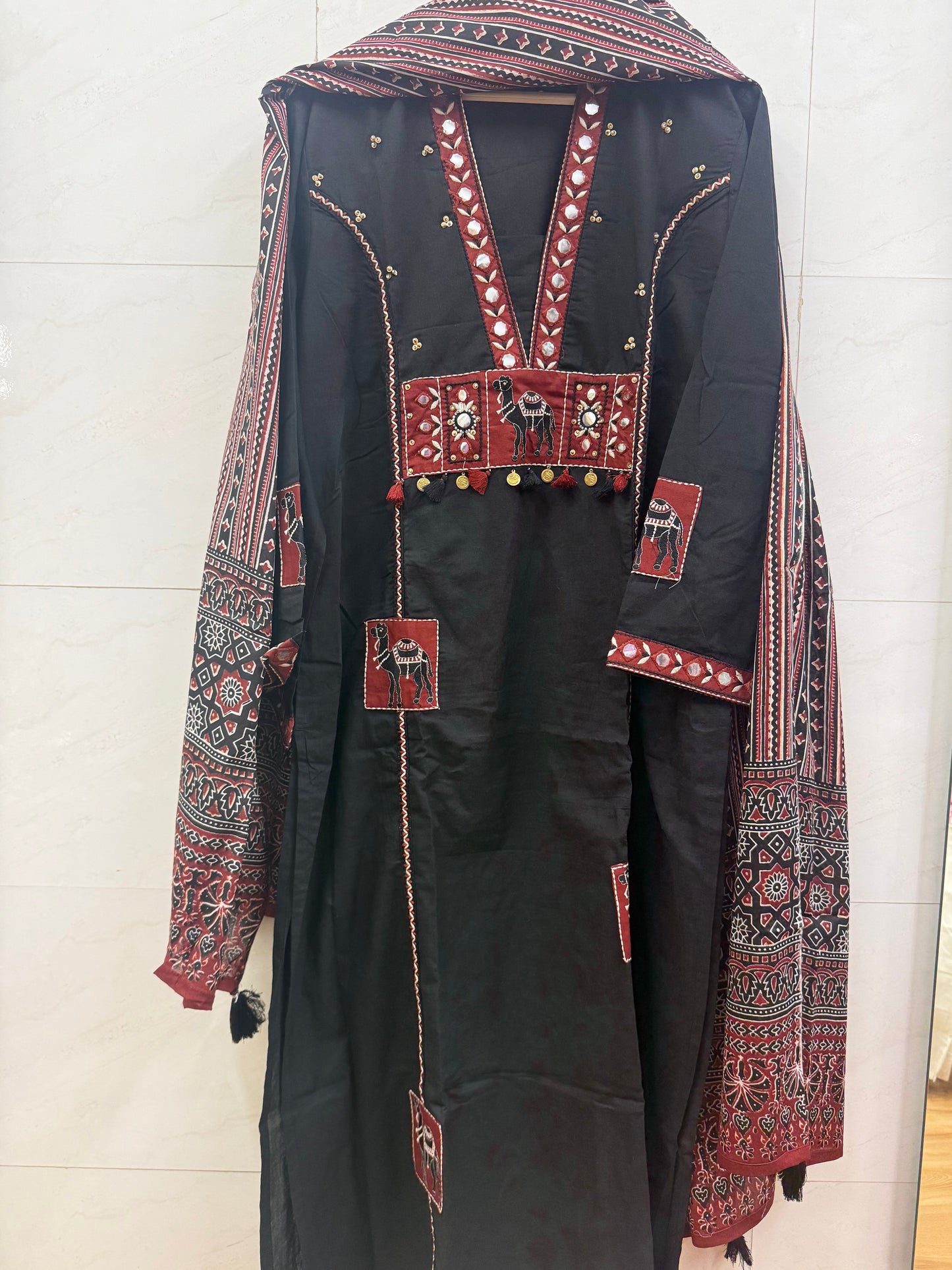 Pure Cotton Tribal Three Piece Suit with Handwork