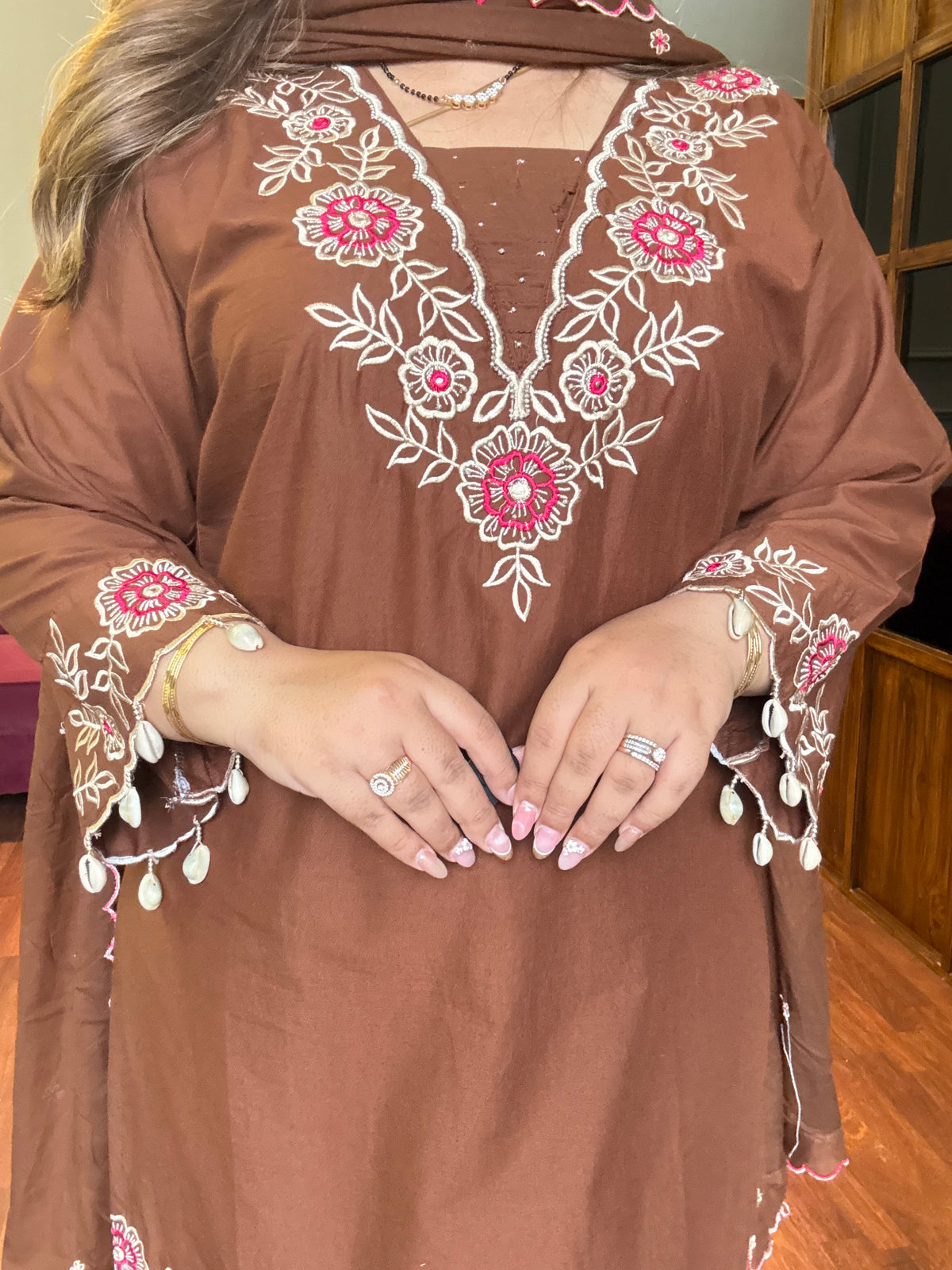 SEHAR Pure Cotton Embroidered Suit ✨
