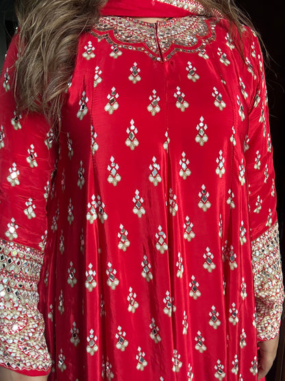 Maharani Designer Pure Crepe Anarkali Suit With Handwork ✨ (best seller)