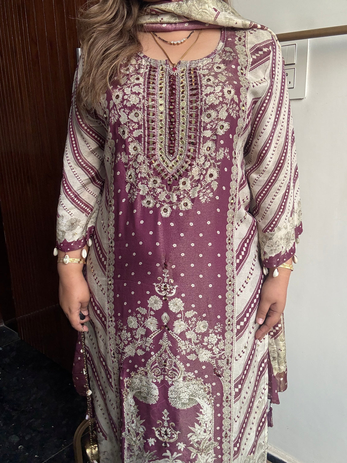 Pakistani Digital Print Straight Suit with Hand embroidery