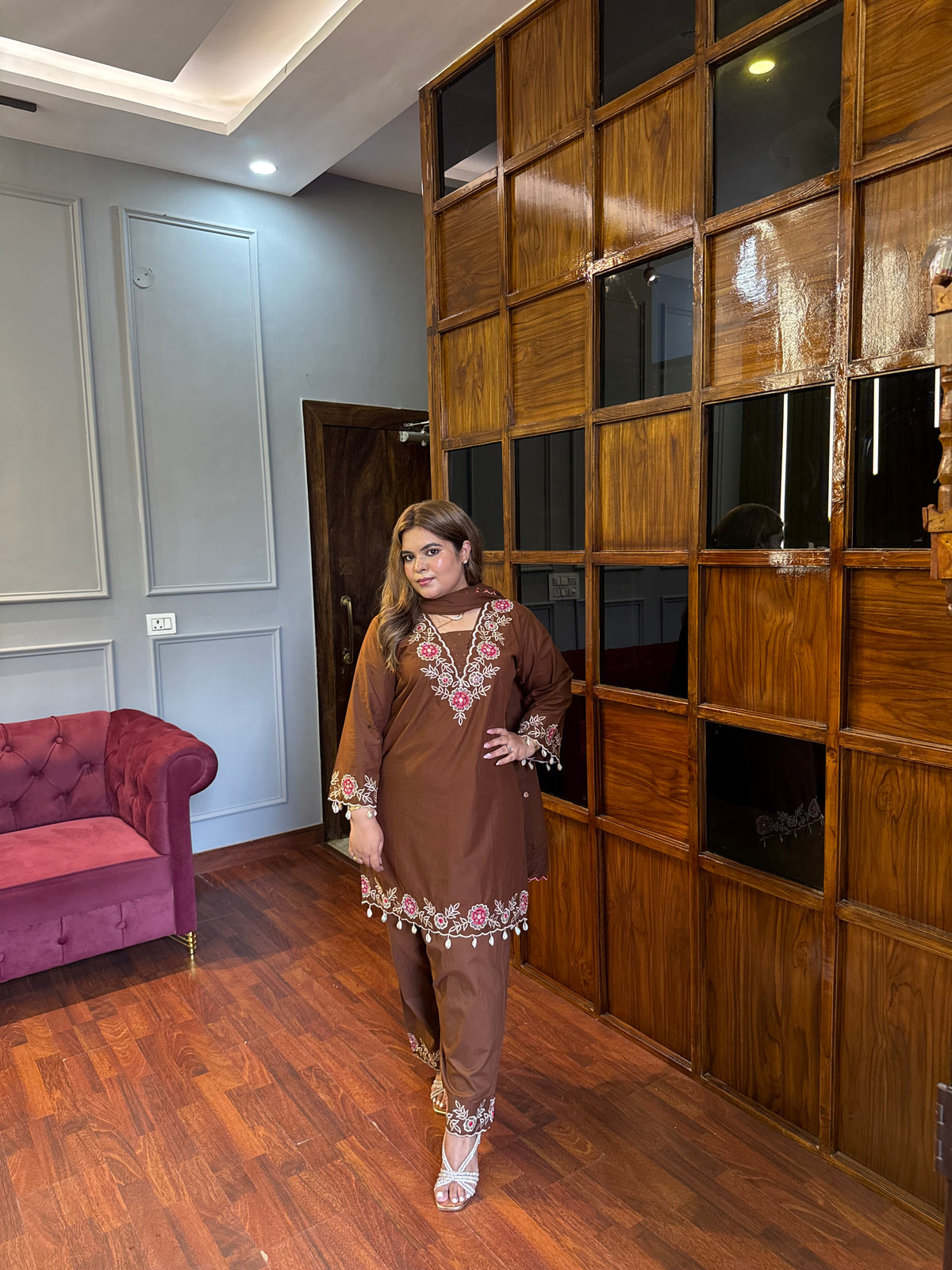 SEHAR Pure Cotton Embroidered Suit ✨