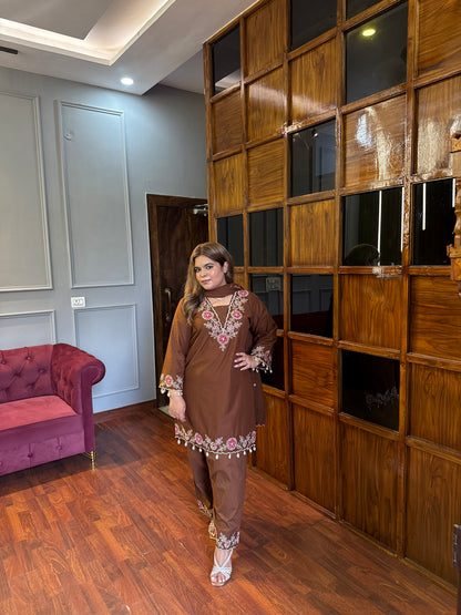 SEHAR Pure Cotton Embroidered Suit ✨
