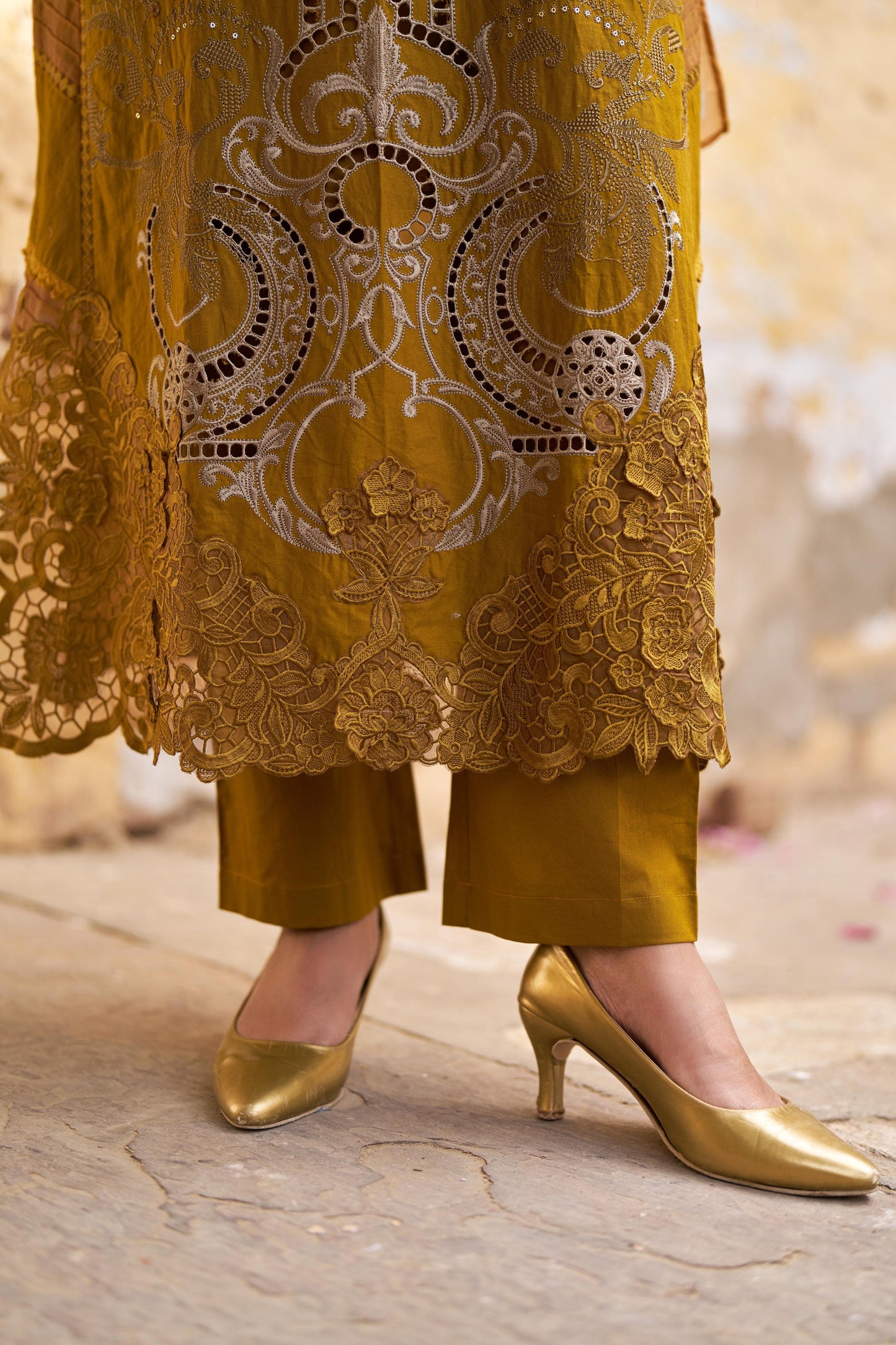 Pakistani Cutwork Designer Suit in Cotton