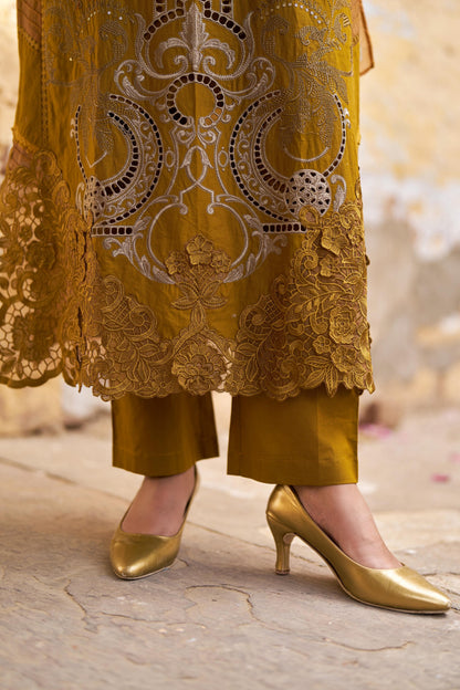 Pakistani Cutwork Designer Suit in Cotton