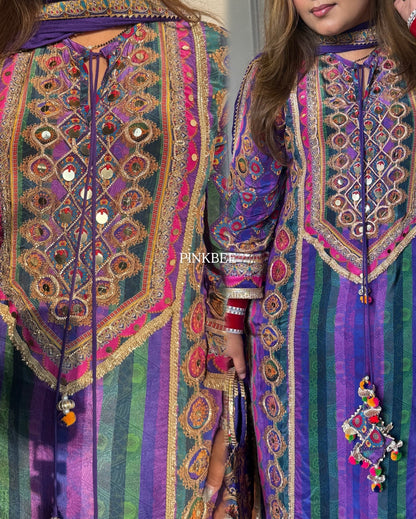 Designer Bestseller Four Piece Crepe Suit with Handbag ✨