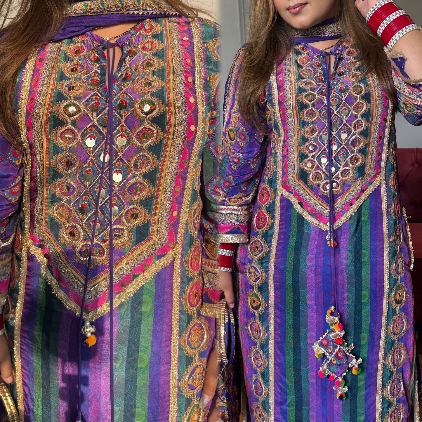 Designer Bestseller Four Piece Crepe Suit with Handbag ✨