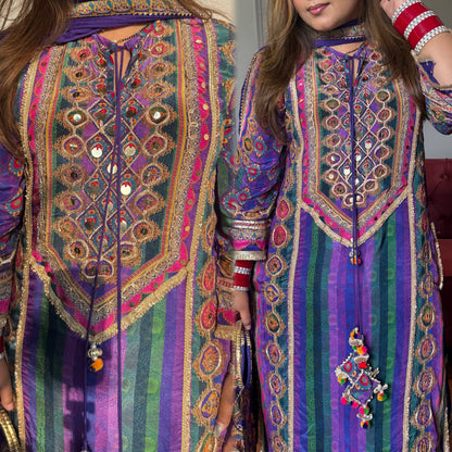 Designer Bestseller Four Piece Crepe Suit with Handbag ✨