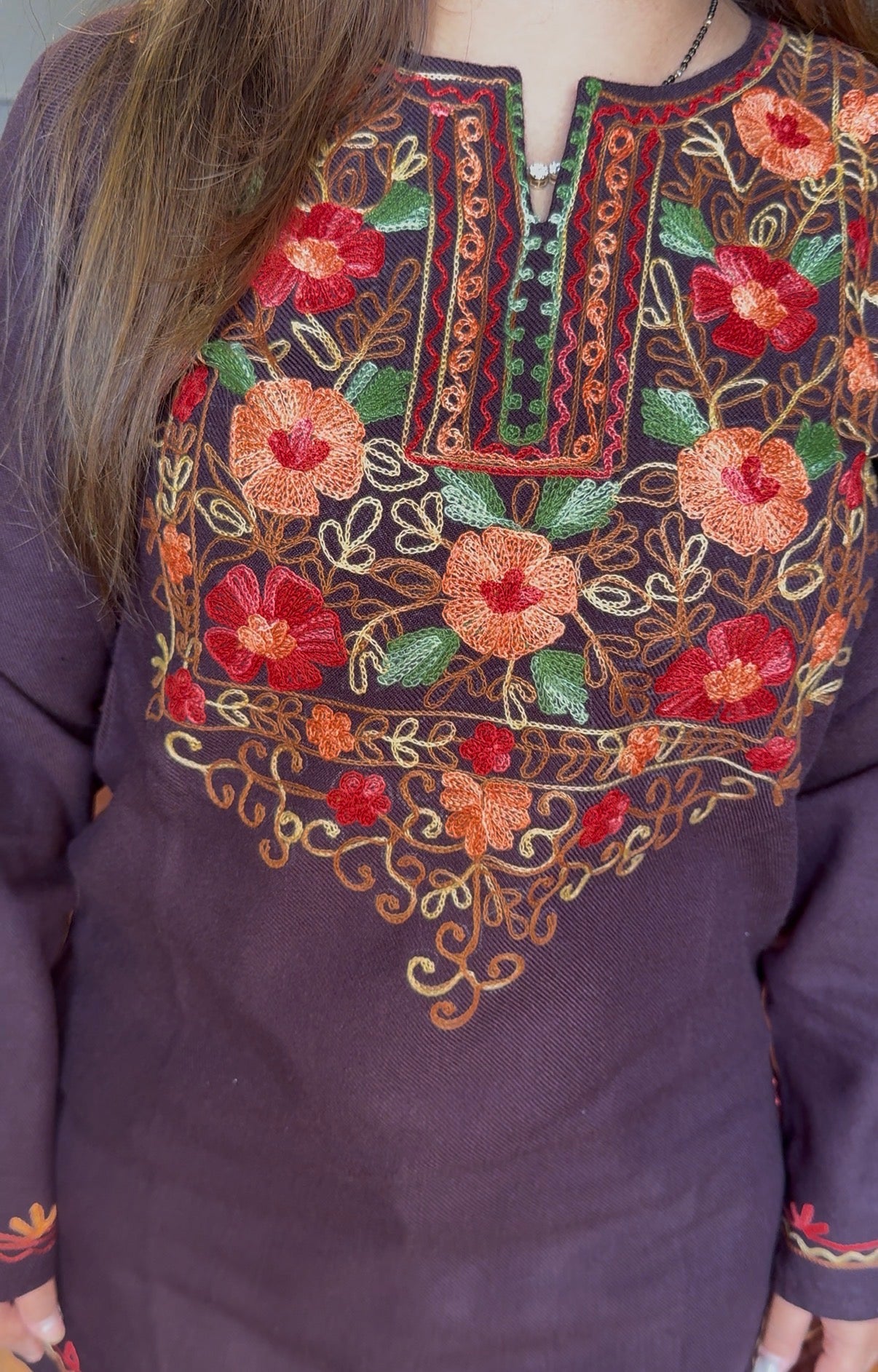 Kashmiri Aari Work Short Kurtis