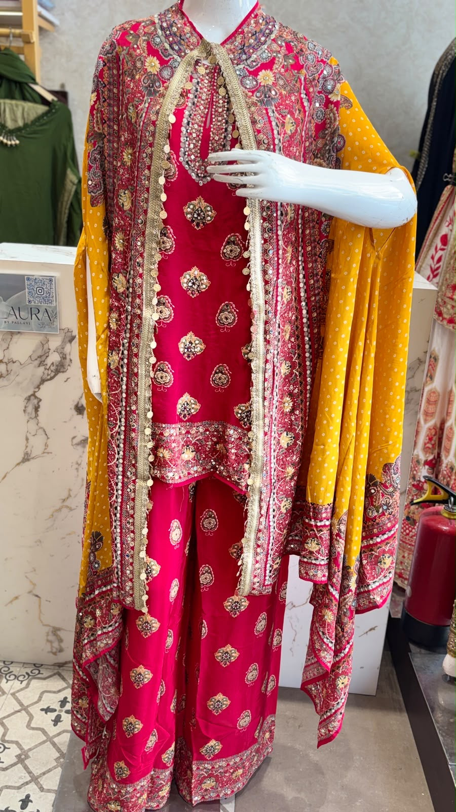 Designer Indo-western Pure Crepe Coord With Cape ✨