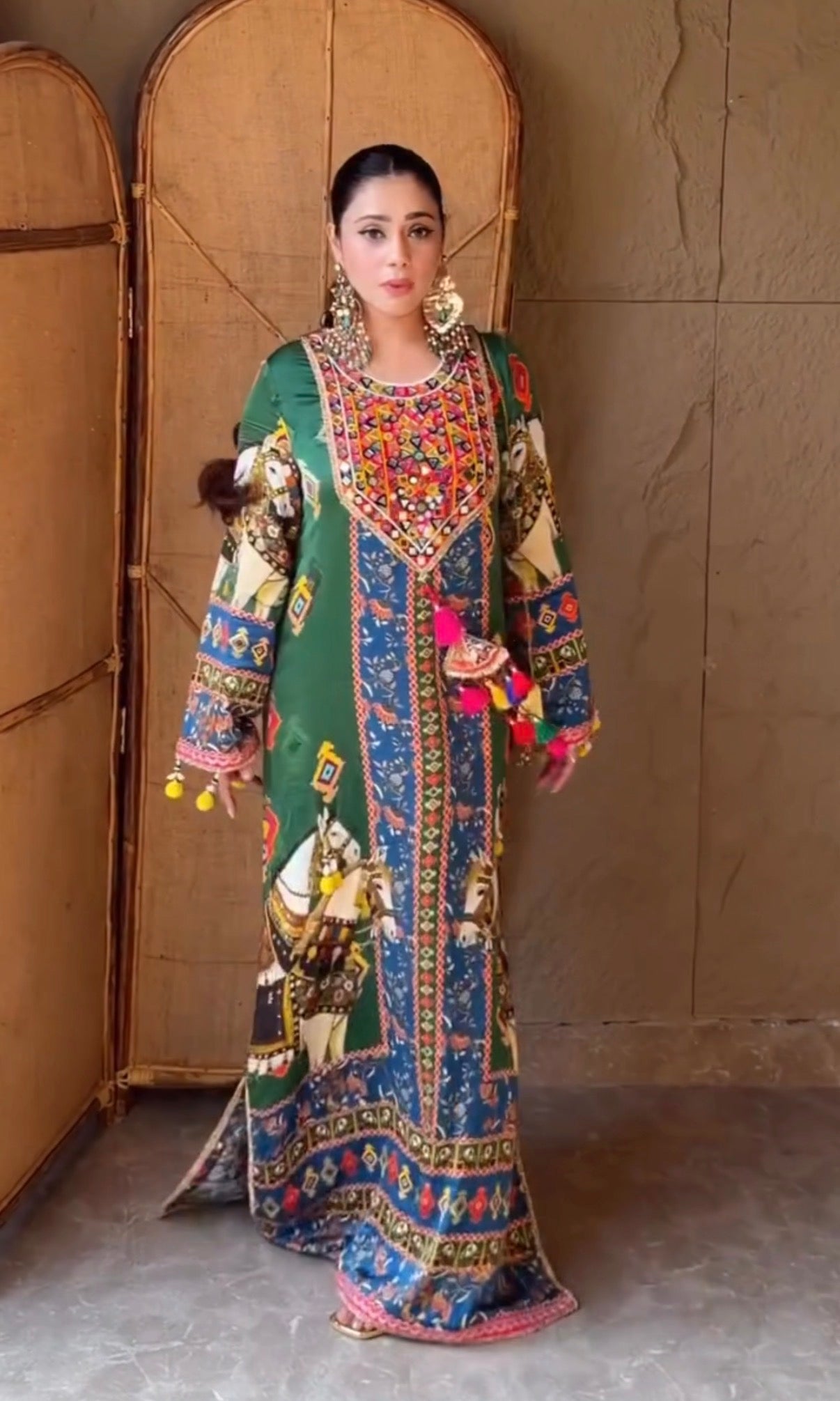 Designer Pure Crepe Long Phiran Dress ✨
