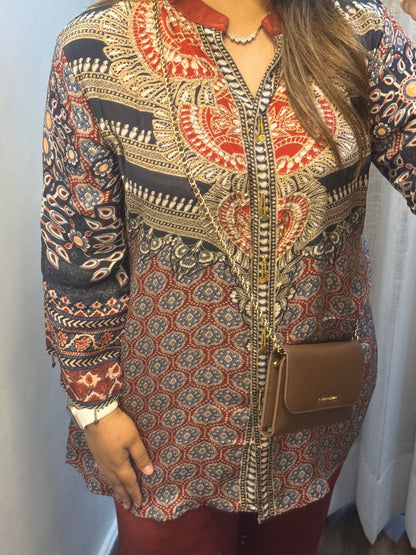 Ajrakh Printed Crepe Co-ord Set ✨