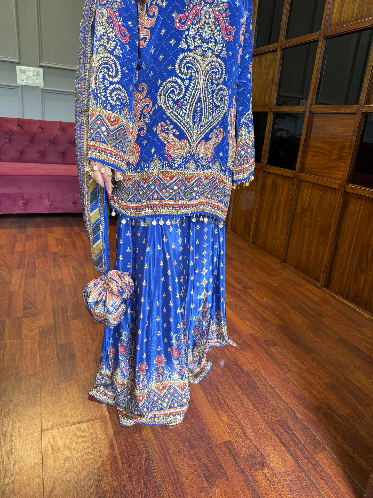 Khwaab Designer Pure Crepe Suit (4 piece set) Prebook(10days)