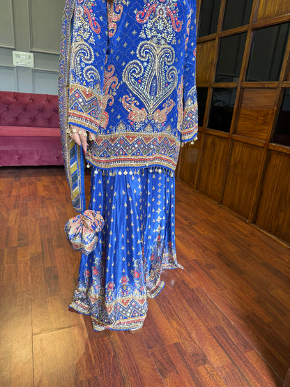 Khwaab Designer Pure Crepe Suit (4 piece set) Prebook(10days)