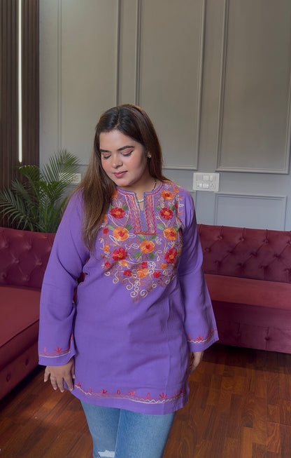 Kashmiri Aari Work Short Kurtis