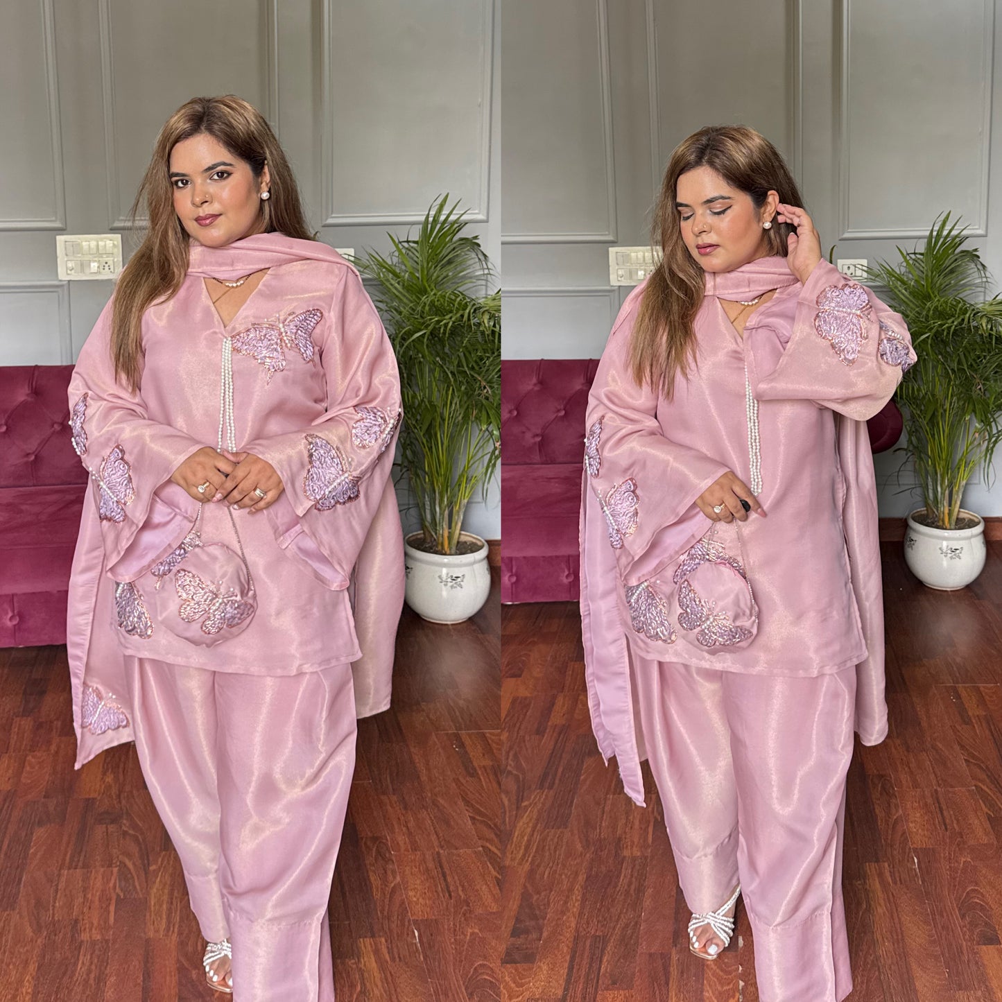 Butterfly Farshi Salwar Suit With Bag ✨🫧🦋