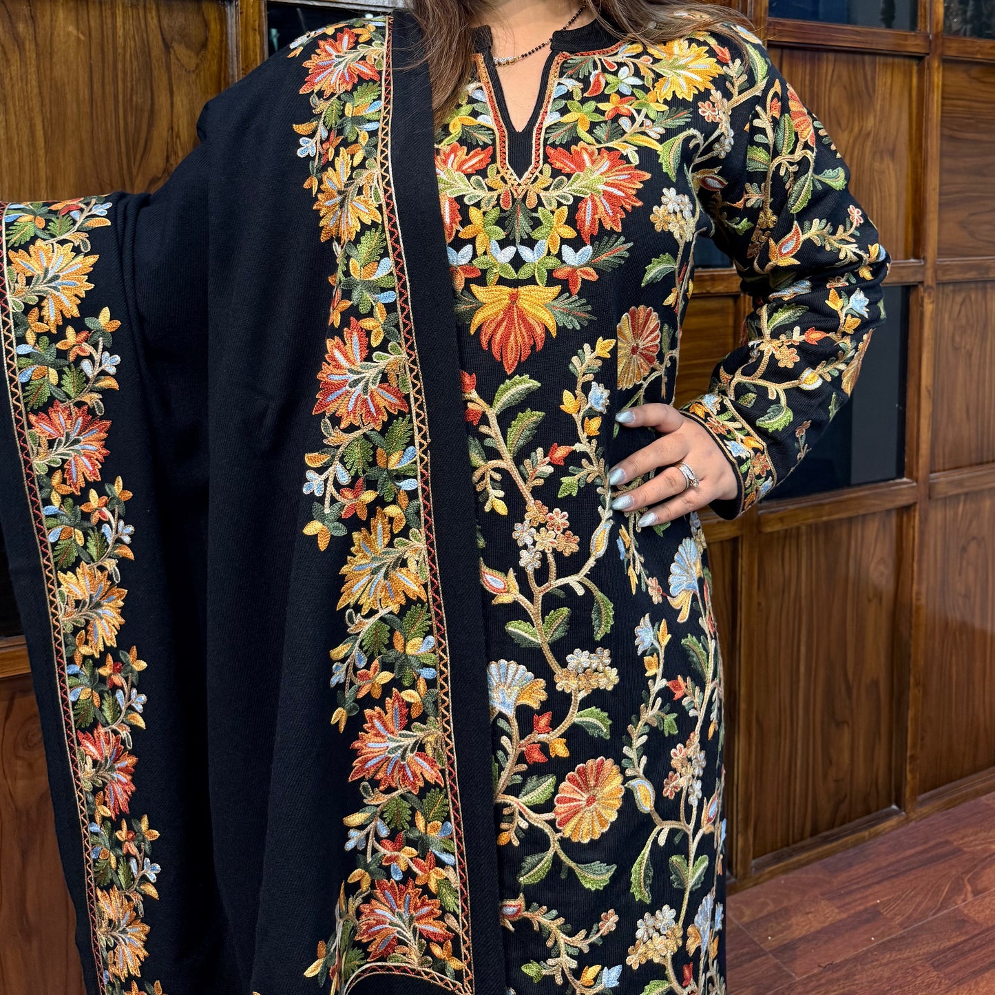 Mehar 2.0 Woollen Suit With Shawl