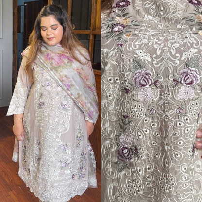 Pakistani Pure Cotton Embroidered Suit with Kota Doria Duppata