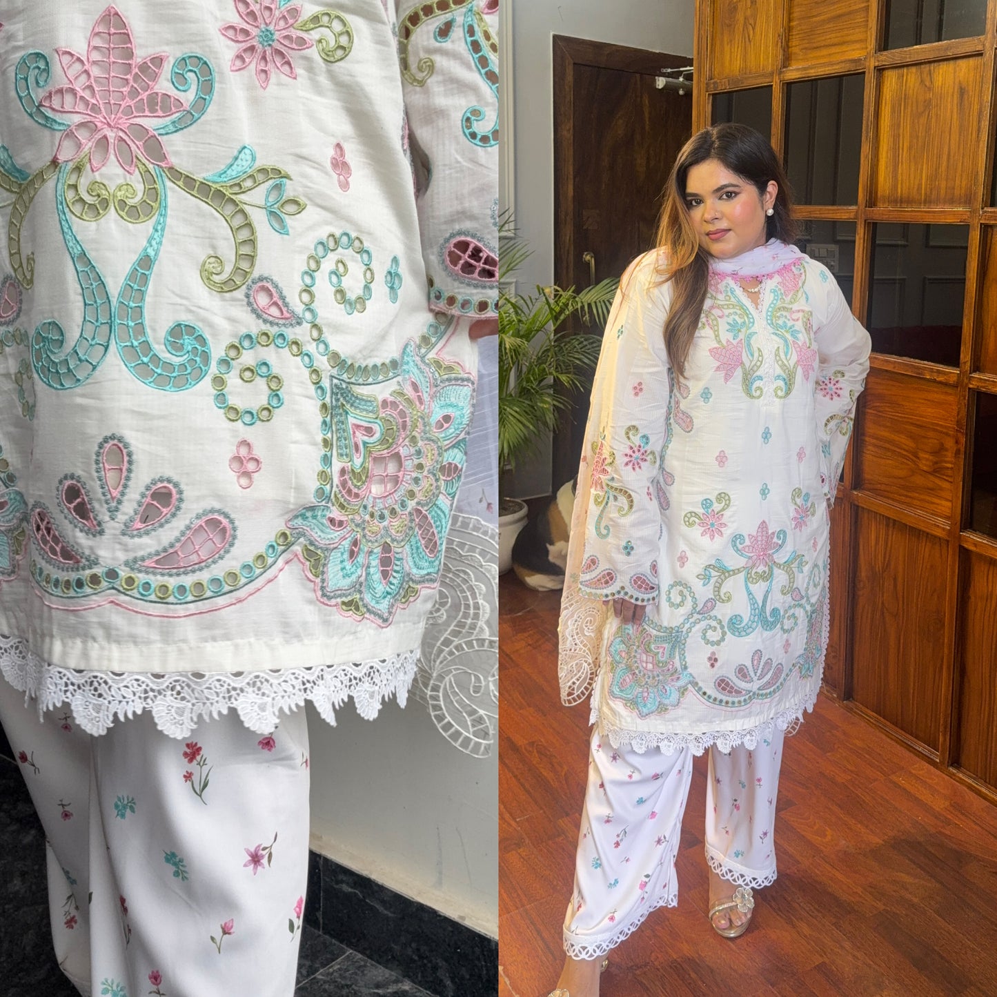 Designer Pakistani Cutwork Suit ✨