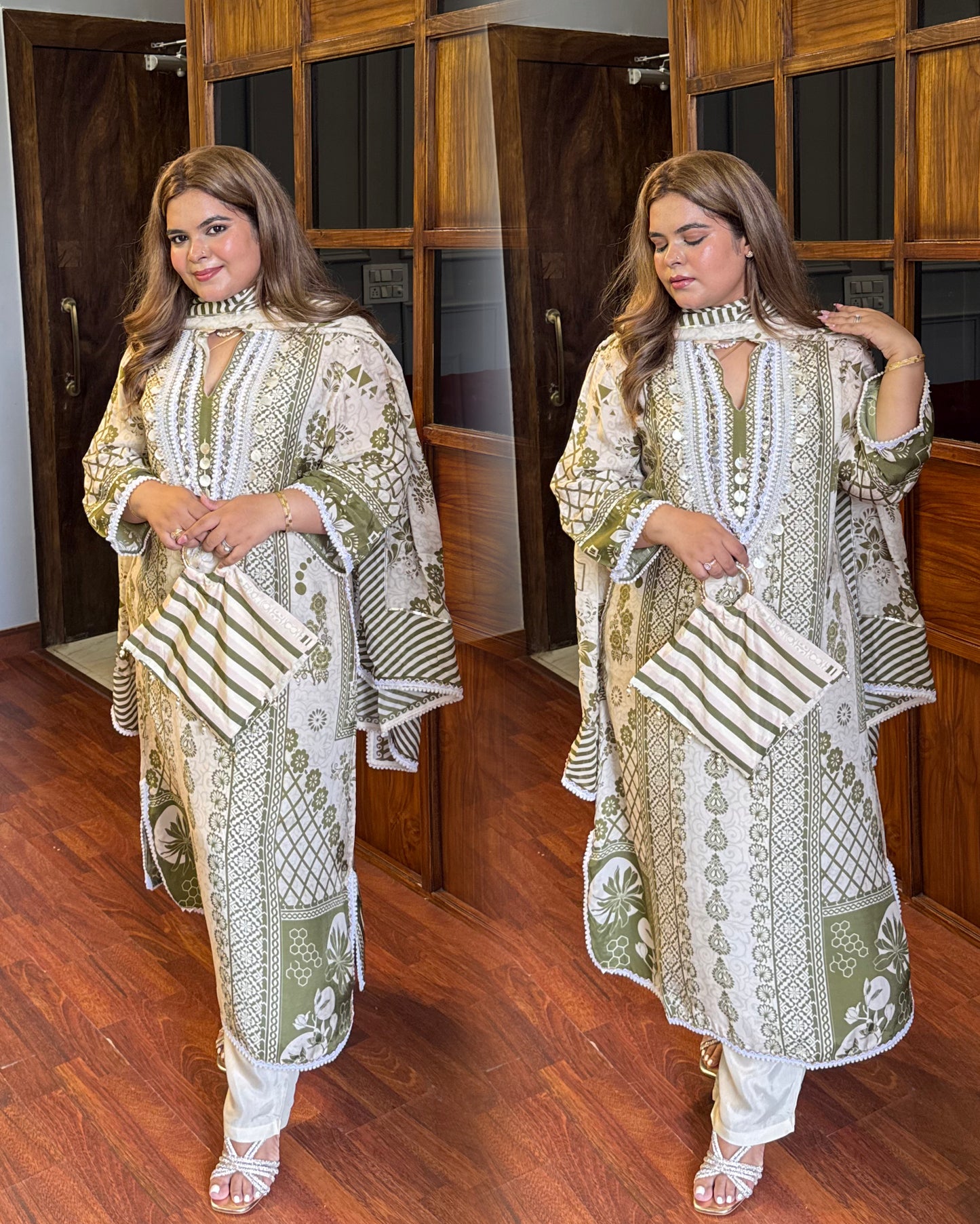 Mehnaaz Muslin Cotton Suit with Bag