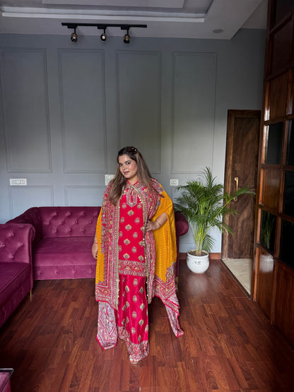 Designer Indo-western Pure Crepe Coord With Cape ✨