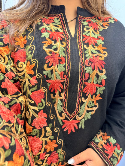 Mehar Kashmiri Aari Embroidered Woollen Suit with Shawl