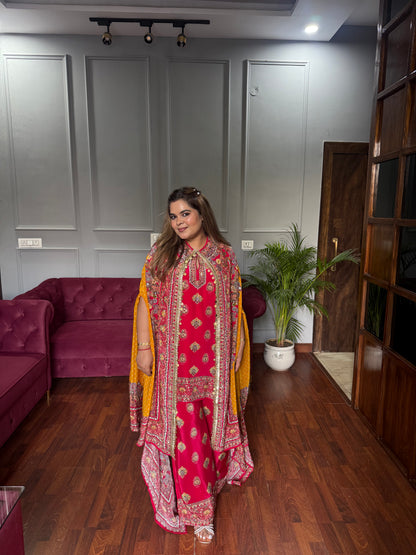Designer Indo-western Pure Crepe Coord With Cape ✨