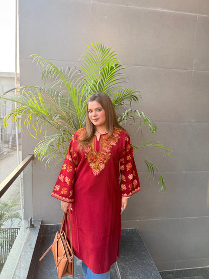 Premium Kashmiri Aari Work Phiran Kurta